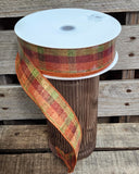 1.5" Fall Plaid Wired Ribbon 50yd Roll