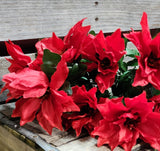 18" Color Fast Poinsettia Bush x9