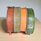 1.5" Fall Embossed Wired Ribbon 50yd Roll