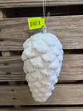 7" x 3" Flocked Faux Pinecone Ornament