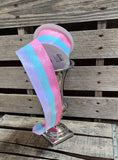 2.5" Candy Stripe Glitter Wired Ribbon