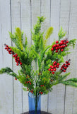 Mixed plastic greenery and berry bush