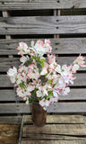 24" White and Pink Dogwood Silk Bush x 8