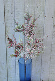 20" Frosted Greenery with Red Berries Stem