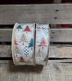 1.5" or 2.5" Wired Christmas Tree Ribbon 50 Yd Roll