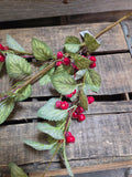 31" Iced Holly and Berry Stem