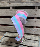 2.5" Candy Stripe Glitter Wired Ribbon