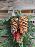 28" Mixed Pine Teardrop with Large Pine Cones