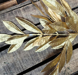 18" Gold Pvc Bay Leaf Stem