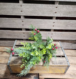 21" Glitter Mixed Artificial Christmas Greenery Bush