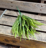 15" Beaded Fern and Grass Bush UV protected