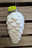 7" x 3" Flocked Faux Pinecone Ornament
