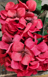 19" Red Glitter Hydrangea Bush X5