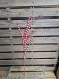 30" Red and White Ball and Grass Spray
