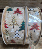 1.5" or 2.5" Wired Christmas Tree Ribbon 50 Yd Roll