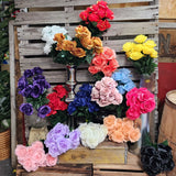 17" Silk Lillian Open Rose x 12 Heads