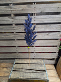27" Navy Glitter Laurel Leaves Stem