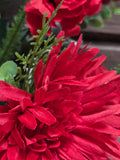 Red Carnation Mum and Berry Bush