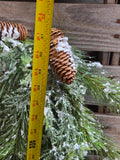 32" Flocked Mixed Pine And Pinecone Teardrop