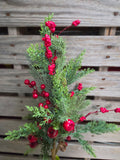 28" Mixed Pine Berry Cone Stem