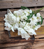 22" White Silk Alstromaria Bush x9 Stems