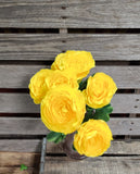 Large Silk Yellow Rannuculus