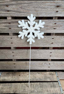 20" Styrofoam Glitter Snowflake on a Pick