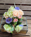 20" Peach Pink and Green and Lavender Rose Hydrangea Bush x14