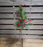 28" Mixed Pine Berry Cone Stem