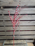 30" Red and White Ball and Grass Spray
