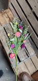 26" Handwrapped Poppy Fern Stem Purple and Pink