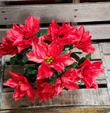 18" Color Fast Poinsettia Bush x9