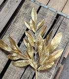 18" Gold Pvc Bay Leaf Stem