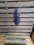 27" Navy Glitter Laurel Leaves Stem