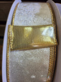 2.5" Wired Crushed Velvet Ribbon with Gold Backing 50yd Roll