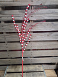30" Red and White Ball and Grass Spray