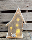 11" Natural Wooden LED Church