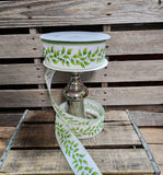 2.5" Wired Green Leave Print 50Yd Roll