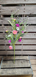 26" Handwrapped Poppy Fern Stem Purple and Pink