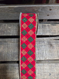 2.5" Glitter Plaid Wired Ribbon 10Yd Roll