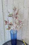 20" Frosted Greenery with Red Berries Stem