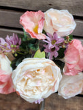 19" Garden Rose Poppy Daisy Silk Bush x10