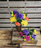 18" Silk Mum and Rannuculus Bush x 9