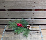 16" Mixed Pine Berry and Pinecone Stem