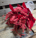 20" Red Magnolia Leaf Bush