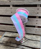 2.5" Candy Stripe Glitter Wired Ribbon