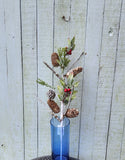 Faux Greenery, Pine Cone and Berry Stem