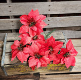 19" Red Poinsettia Bush X 7