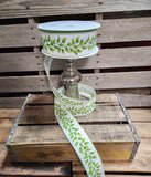 2.5" Wired Green Leave Print 50Yd Roll