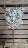 28" Flocked Pine White Berry Mixed Spray
